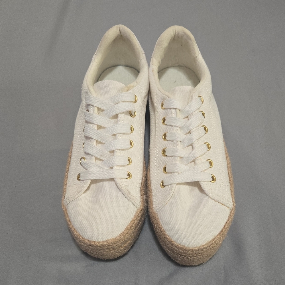 H&M White Canvas Sneakers with Tan Sole